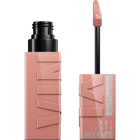 Maybelline Super Stay Vinyl Ink Longwear No-Budge Liquid Lipcolor Makeup, Highly Pigmented Color and Instant Shine, Captivated, Pink Lipstick, 0.14 fl oz, 1 Count