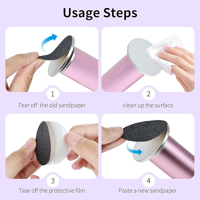 120PCS Fine 180 Grit Replaceable Sandpaper Discs for Electric Foot Callus Removers - 42mm Ultra-Soft Foot File Refills - Gentle Polishing & Baby-Smooth Finish