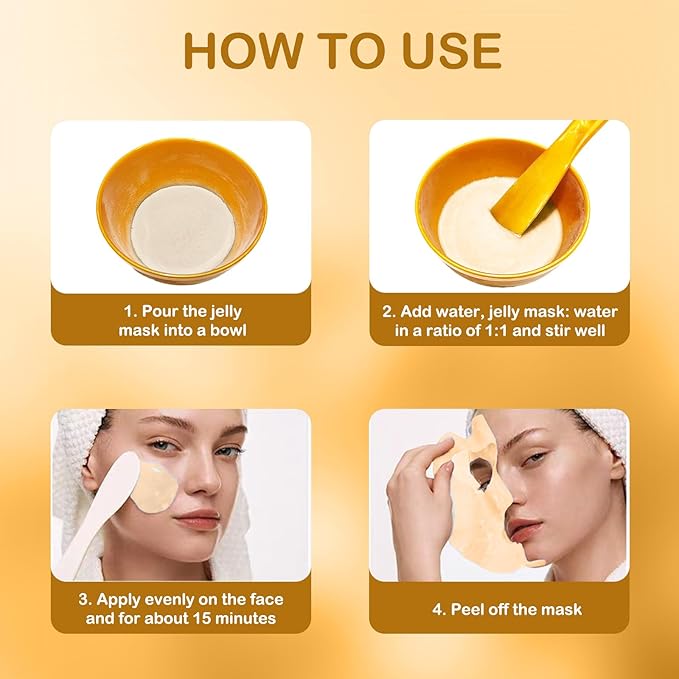 Jelly Mask for Facials Professional Natural Gel Face Masks, Hyaluronic acid Hydrating Rubber Mask Jar Face Mask SkinCare 23 Fl Oz (Vitamin C)