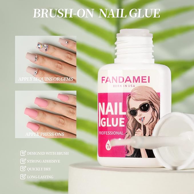 FANDAMEI Matte Press on Nails, 24 Packs 576PCS Press on Nails Medium Square Matte, Lightweight Natural Fake Nails Full Cover, False Nails with Glue