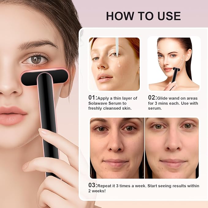 7 in 1 Eye Massager Facial Relaxation, Suitable for Family Travel Outing Eye Massage, Facial Massager, Black