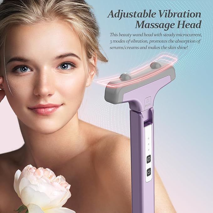 Red Light Therapy for Face, Eyes and Neck, Red Light Therapy Wand, 7 Color Led Light Therapy for Face, Red Light Therapy at Home for Face Lift, Firm, Smooth, Skin Care Massage Tools