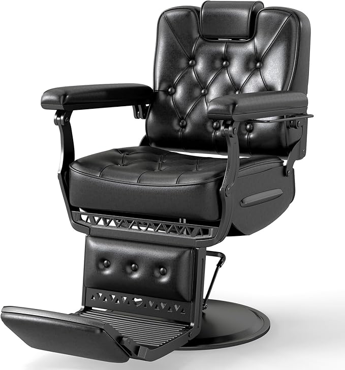 Artist hand Salon Chair, Hydraulic Barber Chairs for Barbershop, Vintage Barber Chair for Hair Stylist, Heavy Duty Barber Chair for Salon Spa Home