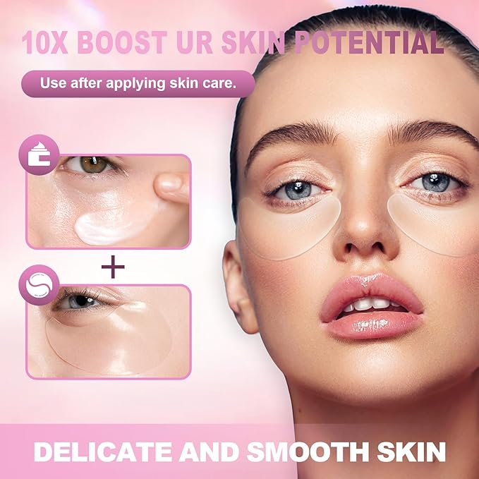 Under Eye Patches 6 PCS Silicone Reusable Eye Patches for Wrinkle, Puffiness Eyes, Dark Circles - Overnight Skin Facial Moisturizing Treatment for All Skin - Hypoallergenic Smile Line Pads