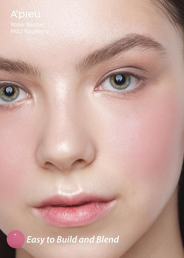 A'PIEU Juicy-Pang Water Blusher [PK02] – Fruity Liquid Blush for Cheeks, Buildable & Blendable Color, Hydrating Dewy Finish with Fruit Extract Blend & Rose Flower Water, 0.31 fl oz