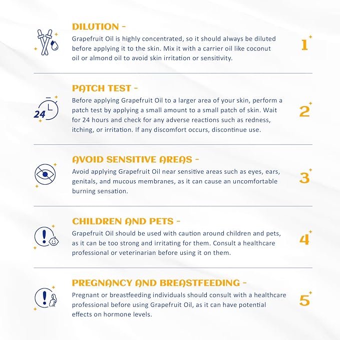 HIQILI 30 ml Grapefruit Essential Oil, for Diffuser, Skin Care,100% Pure and Natural - 1 Fl Oz