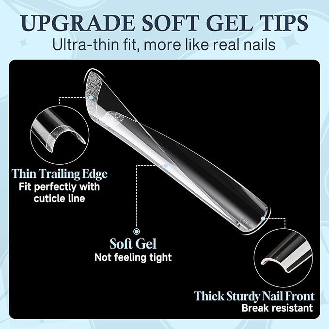 2XL Coffin Nails Tips - Luckyfairy XXL 120Pcs Half Cover Gel Nail Tips Straight Long Coffin Acrylic Nails Clear No C Curve Nail Tips For Nail Art Extensions Salon Diy Home 12 Sizes