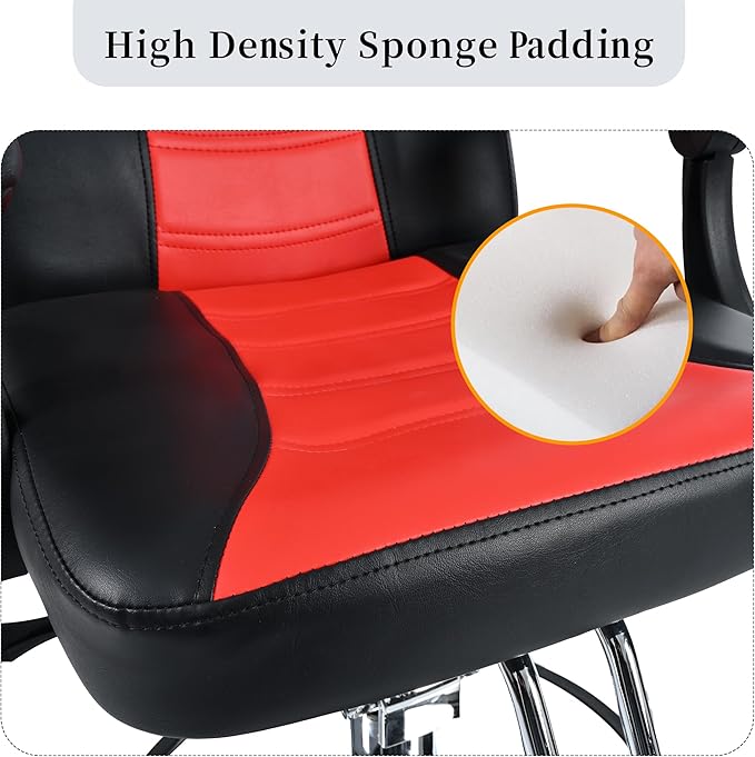 Hair Salon Chair, Styling Reclining Barber Chair,102°-140° Reclining Barber Chairs for Barbershop, Heavy Duty Hydraulic Pump 360° Swivel Salon Chair for Hair Stylist