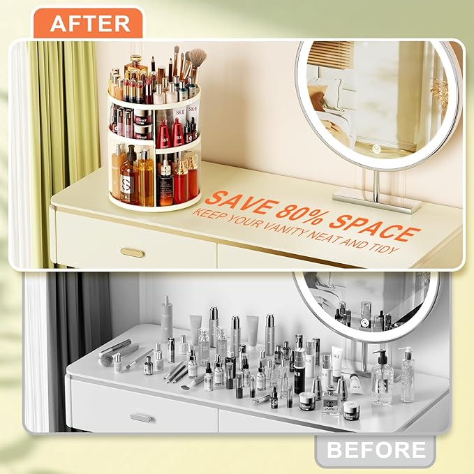 Rotating makeup organizer, 360 spinning