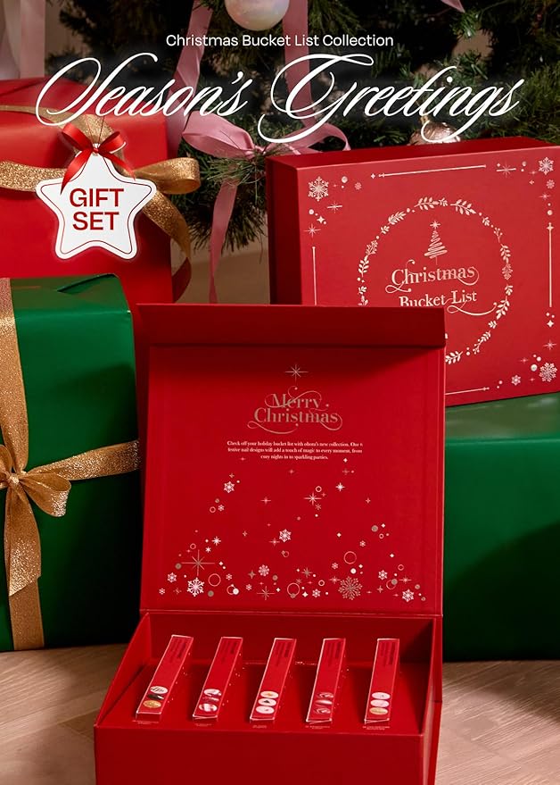 ohora Bundle Set (Christmas Bucket List Set (Limited Edition)) - Works with Any Nail Lamps, Salon-Quality, Long Lasting, Easy to Apply & Remove