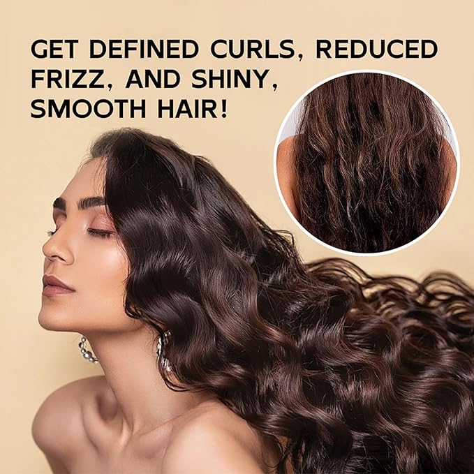 Curl Defining Cream, Anti Frizz Curling Cream for Enhances Wavy Hair and Curly Hair Hydrating Argan Oil Hair Mask Long-Lasting Styling Volume 9.46 FL OZ