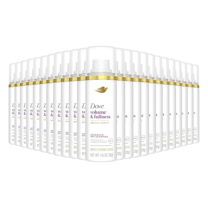 Dove Advanced Dry Shampoo Volume & Fullness Refresh & Revive Flat Hair Without Water for 2 Days of Freshness & Bounce 1.15 oz