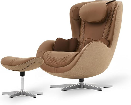 Nouhaus NOU Campo Heated Massage Chair,Full Body Massaging Zero-Gravity Leisure Recliner with Low-Noise 3D Massage and Dual Sound Systems Modern Massage Chairs (Dark Caramel)