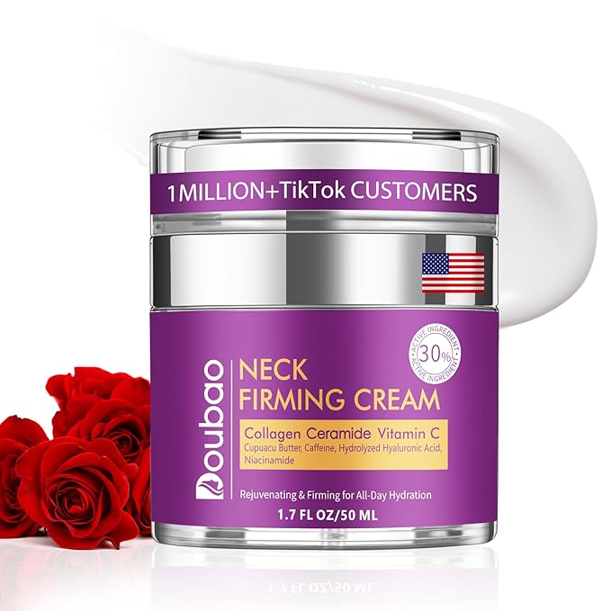 Neck Cream for Tightening and Firming, Wrinkle Cream for Women, Skin Tightening Cream for Face and Body, Hydrating Face Moisturizer for Aging Skin, Facial Skin Care Products 1.7 Fl Oz