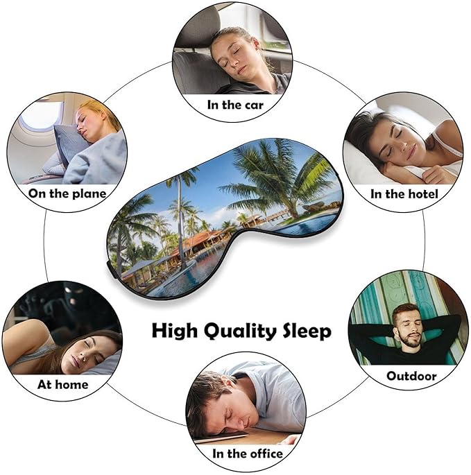 Custom Personalized Sleep Eye Mask Add Any Photo Text Logo Design Your Own Soft Blindfold Eyemask Blackout Eye Cover for Men Women Home Travel Offices, Chocolate, 8.1"x4.1"