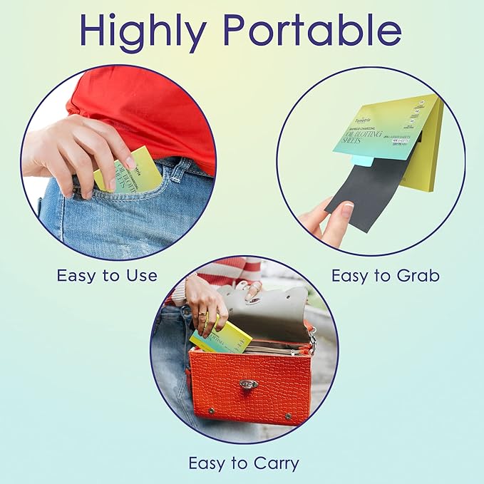 25% Larger Natural oil blotting sheets for face