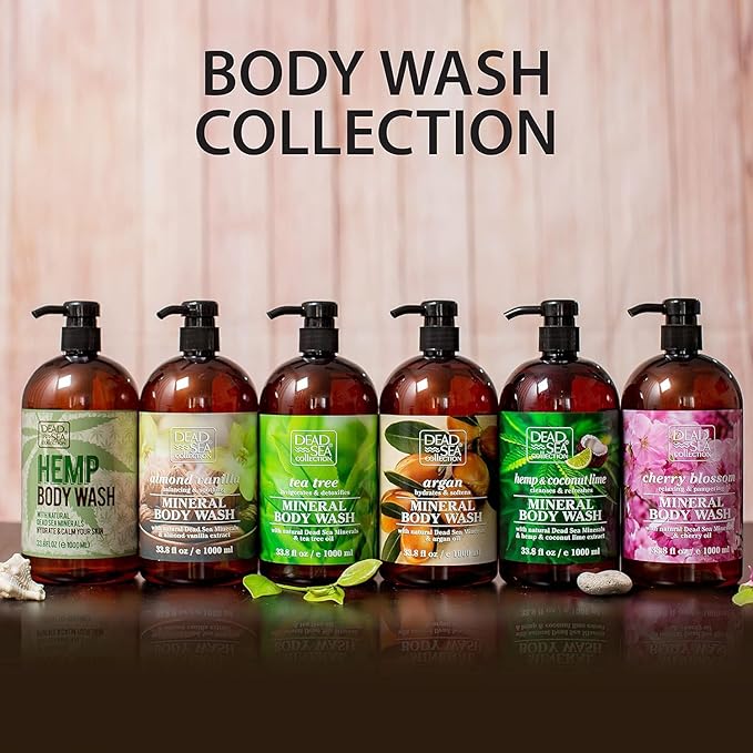 Dead Sea Collection Tea Tree Body Wash for Women and Men - with Pure Dead Sea Minerals and Tea Tree Oil - Cleanses and Moisturizes Skin - Pack of 2 (67.6 fl. oz)