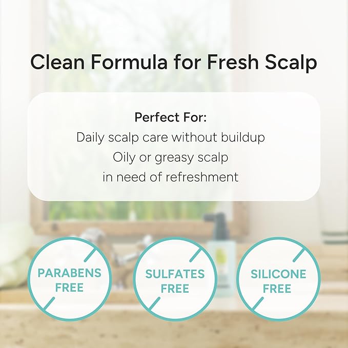 Purifying Hair & Dry Scalp Treatment Mist – Korean Hair Care with Triple Mint Complex for Oil Control, Soothing & Leave-In Conditioner – Paraben, Silicone & Sulfate Free – Green Breeze, 3.38 fl oz