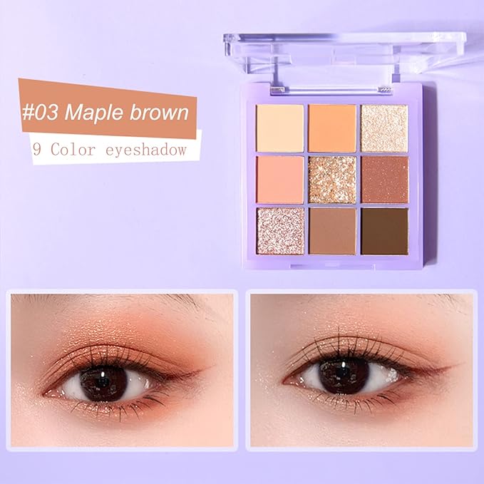 Violet Fairy 9 Color Eyeshadow Palette, Warm Neutrals