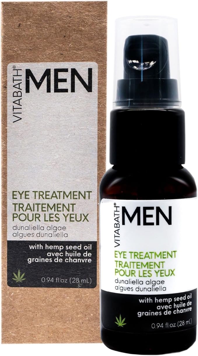 Vitabath Men's Eye Treatment Face Cream Moisturizer Soothe & Reduce Bags, Dark Circles, Puffiness & Look of Wrinkles Around Eyes, Unscented - 0.94 fl oz