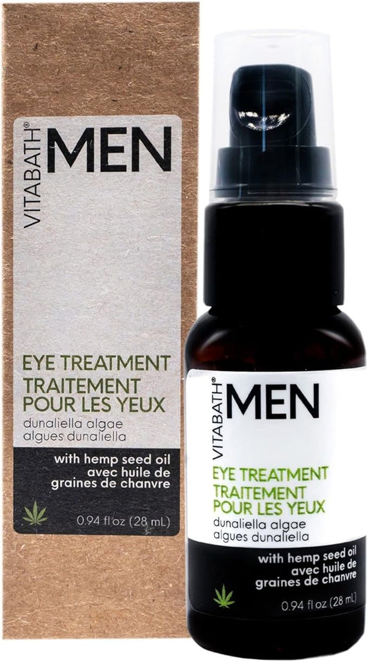 Vitabath Men's Eye Treatment Face Cream Moisturizer Soothe & Reduce Bags, Dark Circles, Puffiness & Look of Wrinkles Around Eyes, Unscented - 0.94 fl oz