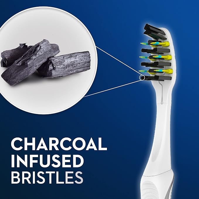 Oral-B Pulsar Battery Toothbrush with Charcoal Infused Bristles, Soft, 2 Count