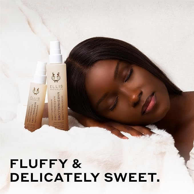 Ellis Brooklyn MARSHMALLOWS Hair And Body Fragrance Mist - Gourmand Perfume Mist with Marshmallow, Caramel Accord, & Milky Musks, Vegan Perfume Made In The USA, 50ml 1.7 Fl Oz
