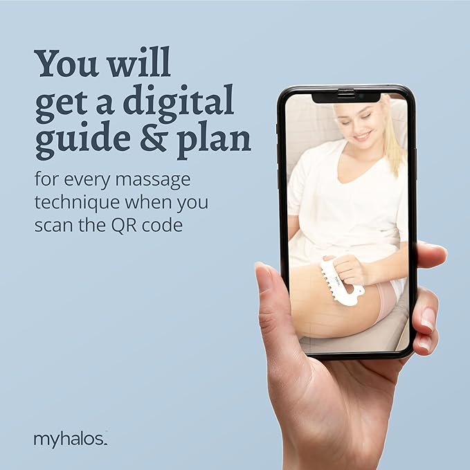 MyHalos 6-in-1 Ceramic Body Gua Sha Facial Tools - Lymphatic Drainage Tool, Face Sculpting Tool & Acupressure tool - Body Guasha, Trigger Point Massage Tool for Fascia Massage and Cellulite