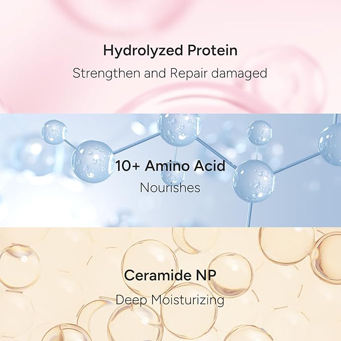 Korean Hair Repair Shampoo – Strengthens & Revitalizes Damaged, Hydrolyzed Proteins, Ceramide & Jojoba Oil – Hypoallergenic, pH-Balanced – Baby Musk, 500ml / 16.9 fl oz