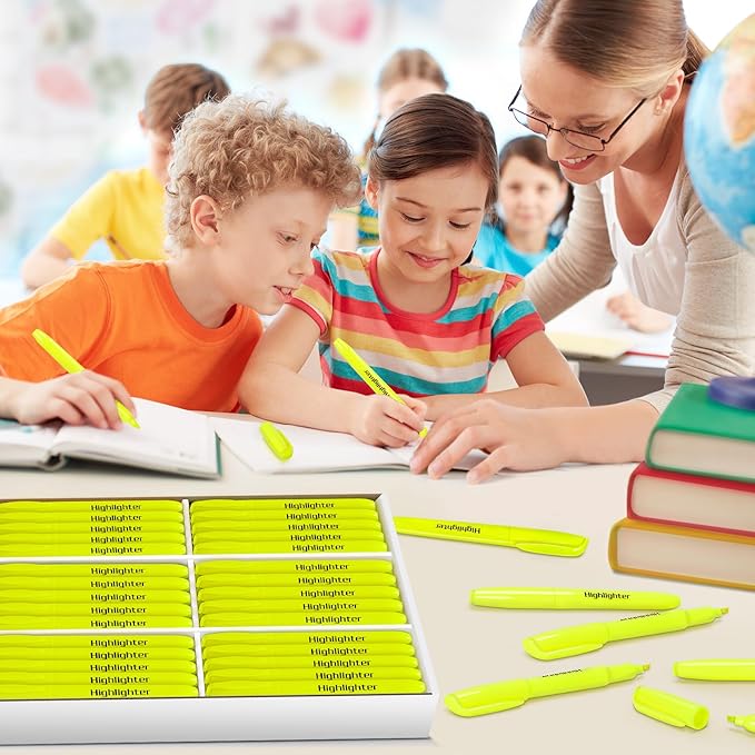 Duchong 108 Yellow Highlighters, Chisel Tip Dry-Quickly Bluk Highlighter Markers, Highlighter Bright Colors for Adult Kids, Office Classroom Must Have, School Supplies for Teachers