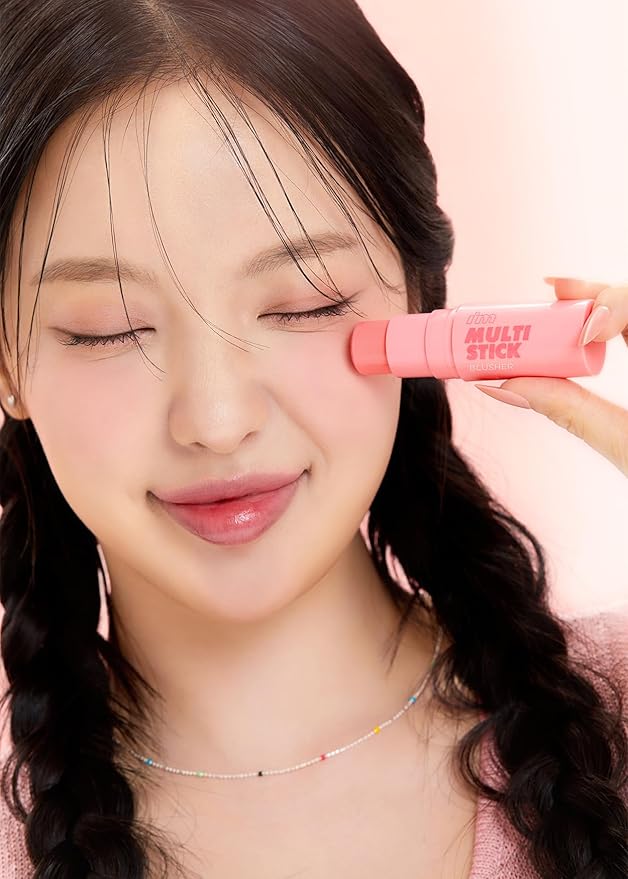 I'M MEME Blusher - I'm Multi Stick 001 Rose | Easy Blendable Cream Blush for Natural Look, Multi Blush Stick for Cheek Tint, Face Contour Makeup, and Face Blush, Suitable for Beginners and All Ages
