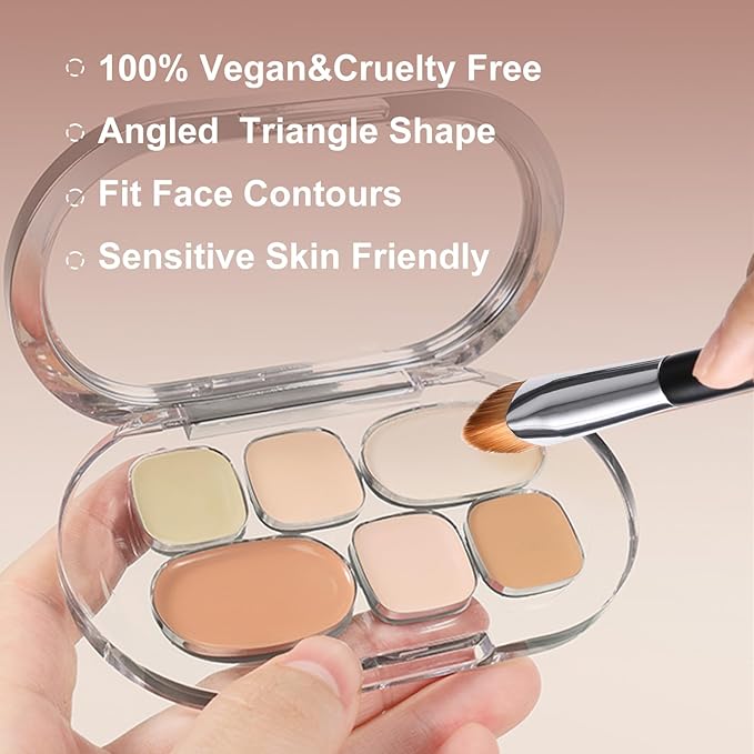 Concealer Brush Under Eye Makeup Foundation Brush,Undereye Corrector Makeup Brush Under Eye Brightener Contour Blending Brush,Triangle Precise Coverage Dark Circles Concealer Makeup Brush