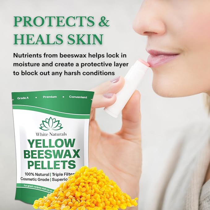 Yellow Beeswax Pellets 8oz, Pure, Natural, Naturals