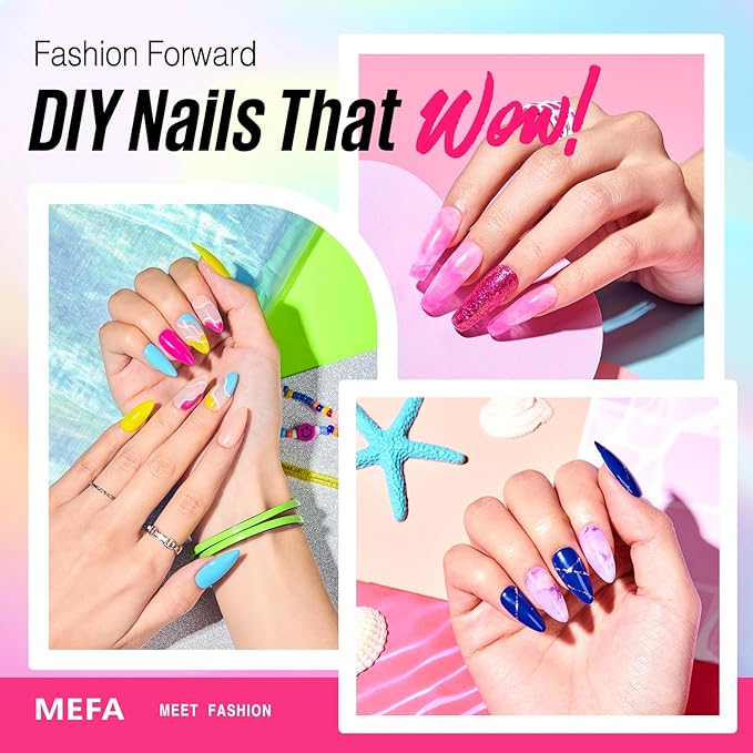 MEFA 35 Pcs Gel Nail Polish Set, 32 Colors All Seasons Collection Gel Nail Polish Blue Red Pink Nail Art Manicure DIY Salon Home Halloween Decoration Beginners Gifts for Women