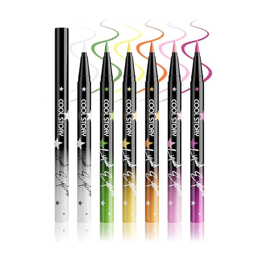 COOL STORY Liquid Eyeliner Waterproof Smudge Proof Eye Liner, 24H Long-Lasting, 0.6ml/0.02 fl.oz (SET-A)
