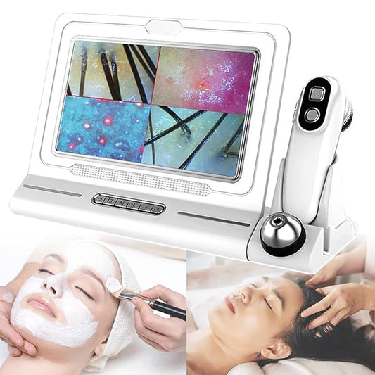 Skin Diagnosis Hair Analyzer,11-inch Skin Scalp Detector MultiFunctional HairFollicle Analyser Machine,with 50x/200x DualHeads,Skin and Scalp Health Detection for Home and Salon Use (US)