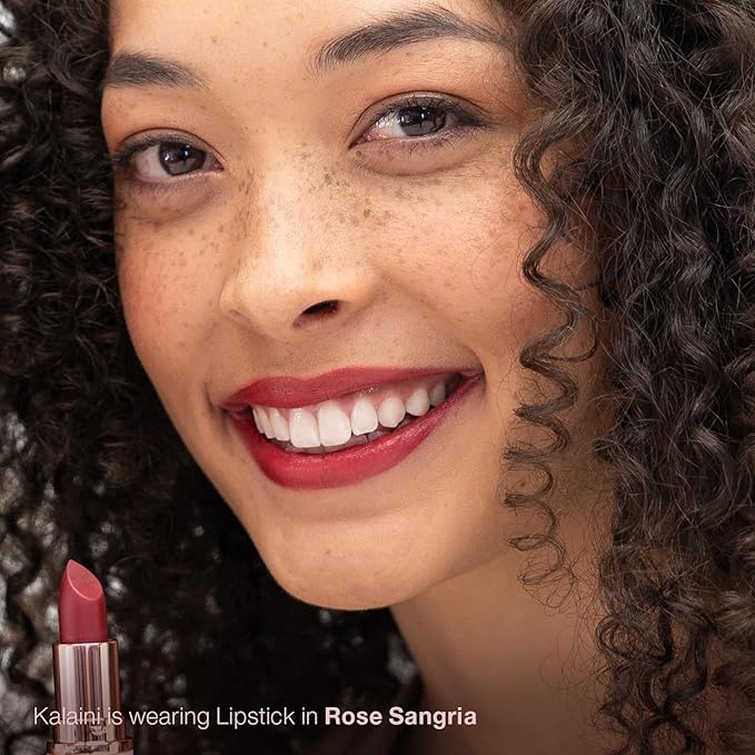 Mineral Fusion Long-Lasting Lipstick, Vivid & Smudge-Free Lip Color with Avocado Oil, Cocoa Seed Butter, Free of FD&C Dyes, Paraben and Gluten, Rose Sangria