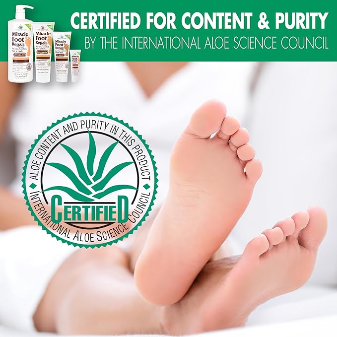 Miracle Foot Repair Cream, (1 oz / 3 Pack) Repairs Dry Cracked Heels and Feet, 60% Pure UltraAloe Moisturizes, Softens, and Repairs
