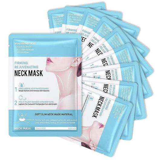 Neck Firming Mask Set,Non-greasy Tighten Lift Firming Neck Mask Skincare Moisturizer, 10 Pieces Deep Moisturizing Masks for Tightening, All Skin Type