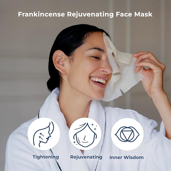 INNA ORGANIC Sheet Mask - Anti-aging & Tightening｜EWG & COSMOS certified (Pack of 3) | Frankincense Essential Oils Infused Skin Care | Luxury Clean Beauty