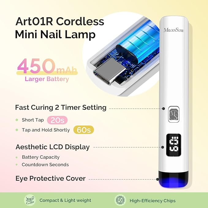 MelodySusie Gel Nail Polish Kit with UV Nail Lamp - Handheld UV Light Christmas Gift for Women Plant Based Hema Free Pink Gel Polish Set with No Wipe Glossy Top Coat Base Coat Builder Manicure Tools