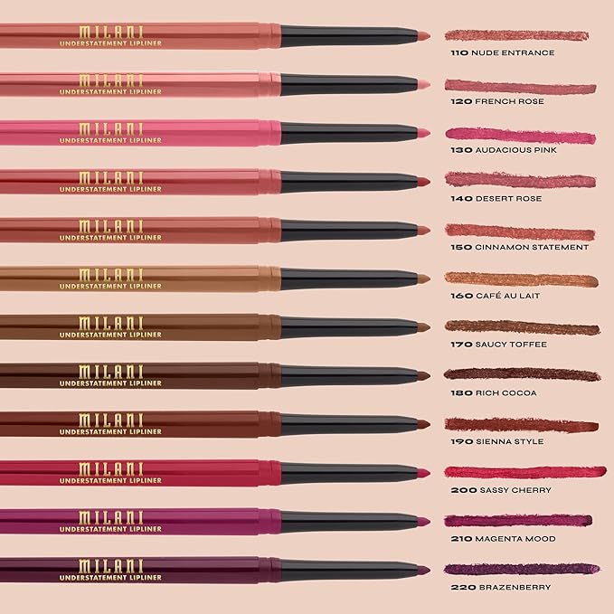 Milani Understatement Lipliner Pencil - Highly Pigmented Retractable Soft Lip Liner Pencil, Easy to Use Lip Makeup