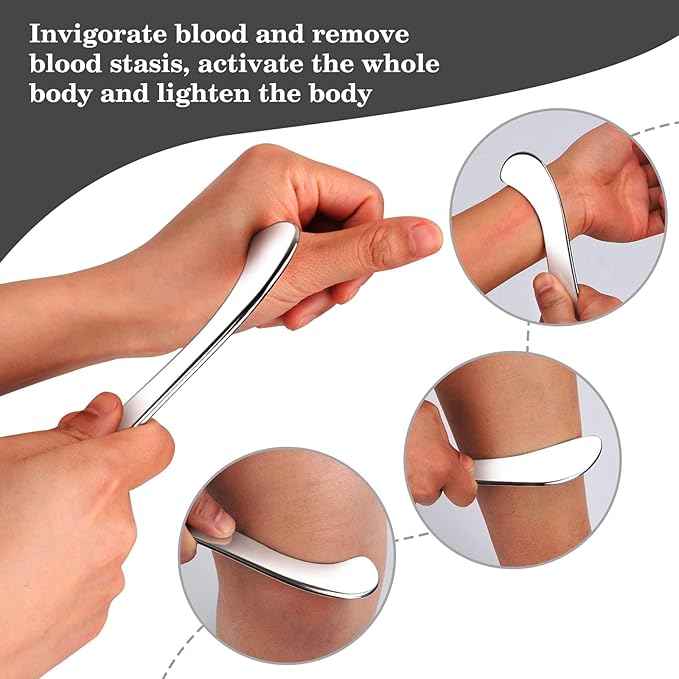 Guasha Massage Tool, Grade Stainless Steel Scraping Tool for Soft Tissue Upgrade Physical Therapy Stuff,Used for Back, Legs, Arms,Neck,Shoulder, Gua sha Tool