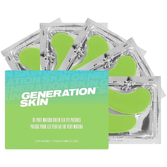 Eye Mask, Eye Masks for Dark Circles and Puffiness, Under Eye Mask with Hyaluronic Acid and Matcha Green Tea, Vegan and Cruelty-Free Under Eye Patches, Green Tea Eye Masks, 5-Pack