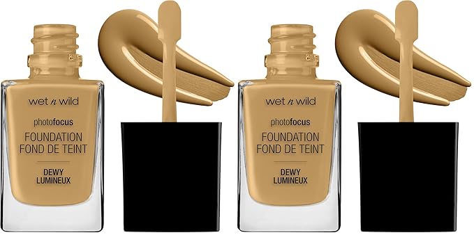 wet n wild Photo Focus Dewy Liquid Foundation Makeup, Caramel (Pack of 2)