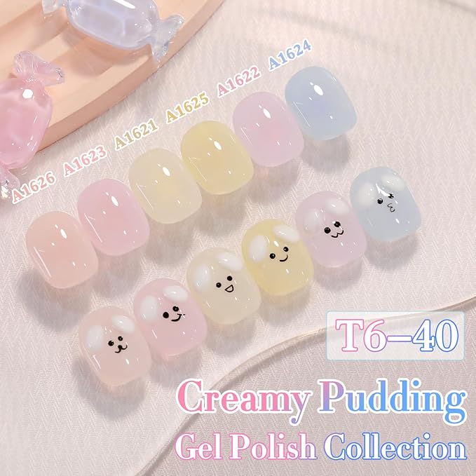 Double Rhythm 0.50 OZ Translucent Gel Polish Same Color Same Bottle Sheer Pastel Neutral Natural Milky 15 ML Jelly UV Nail Art DIY at Home (Pink-A1623)