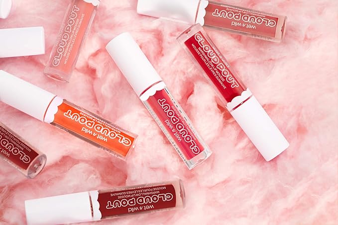 Liquid Lipstick By Wet n Wild Cloud Pout Marshmallow, Pink Cotton Candy Skies | Matte Lip Cream Mousse | Argan Oil | Vitamin E (Pack of 2)