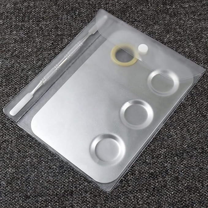 Makeup Mixing Palette, 6x4inch Stainless Steel Makeup Palette