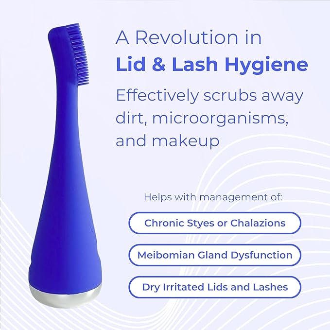 Electric Eyelid Brush - Optometrist Approved for Managing Demodex, Blepharitis, and Dry Eyes - Gently removes dirt, oil, and makeup to support healthier lid hygiene
