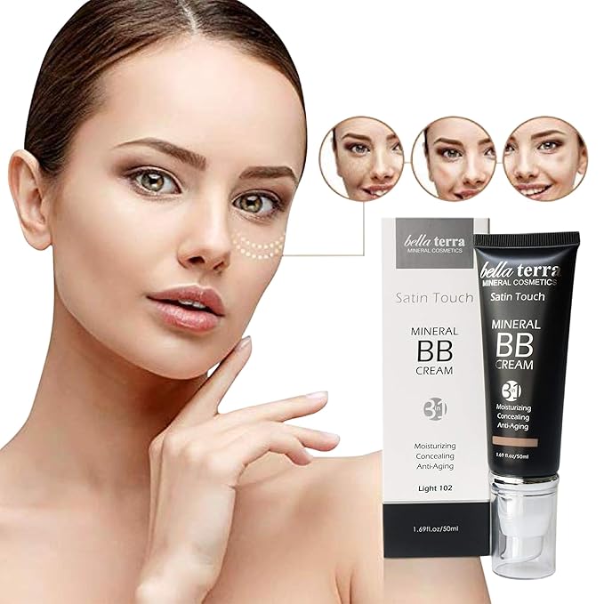 Bellaterra Cosmetics BB Cream - Tinted Moisturizer, Mineral Foundation Makeup, Fair 101 | Skin Perfector, 1.69 oz